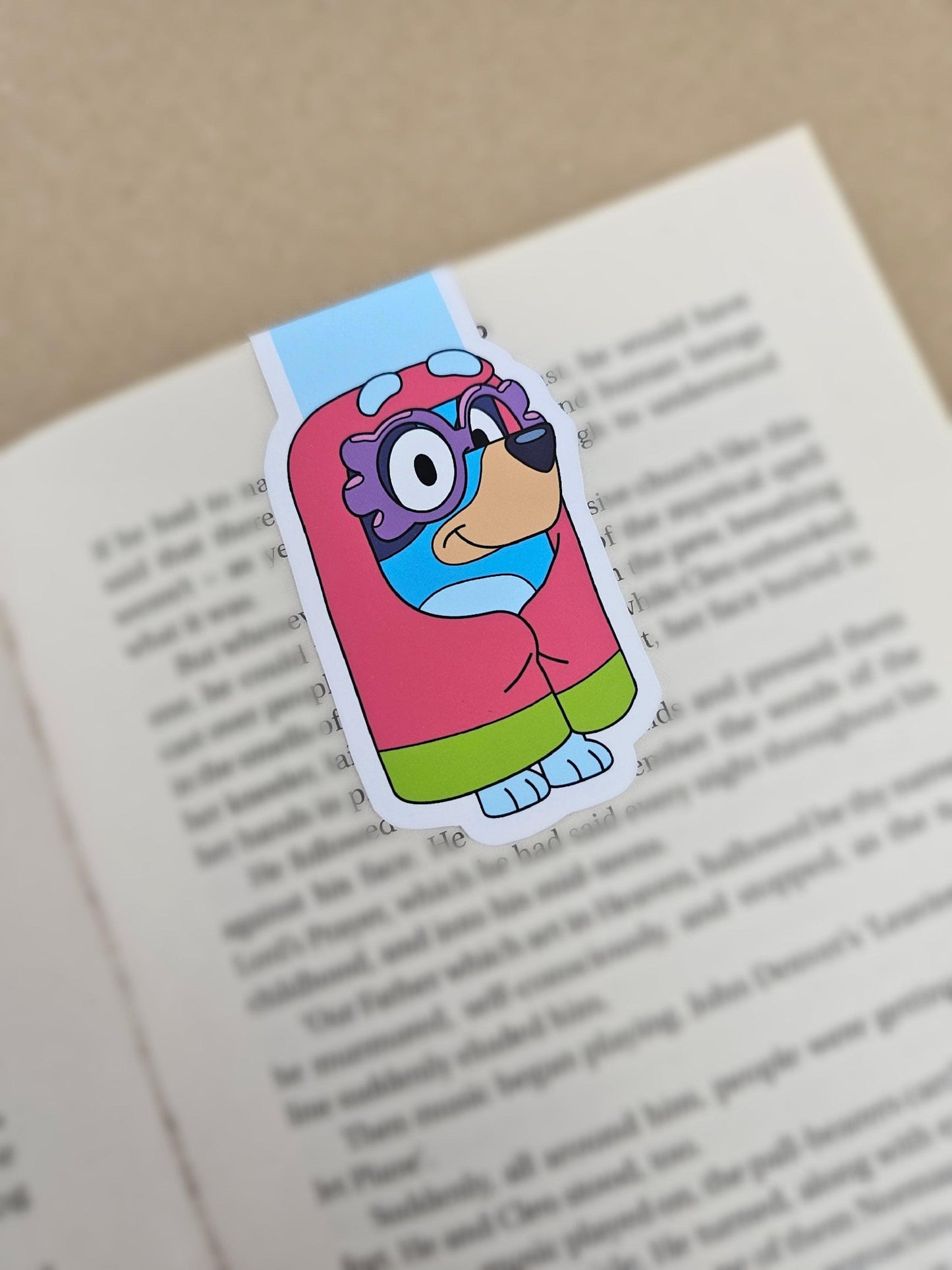 Bluey Magnetic Bookmark, Janet Costume, Colorful Cartoon (2.5in)