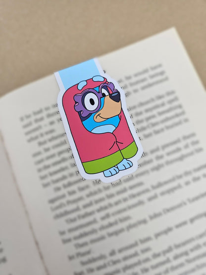 Bluey Magnetic Bookmark, Janet Costume, Colorful Cartoon (2.5in)