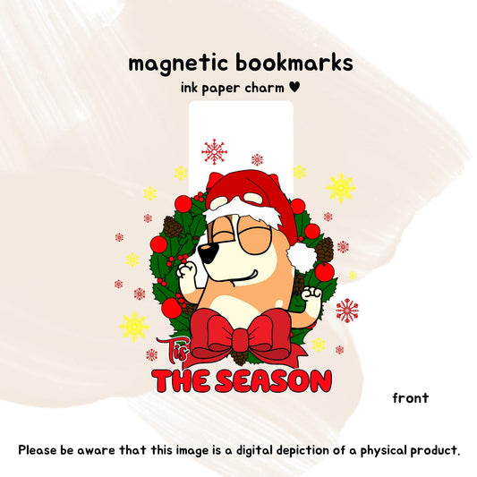 Christmas Chilli Magnetic Bookmark – Bluey’s Mum in a Festive Wreath