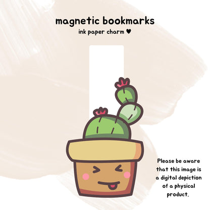 Cacti Magnetic Bookmark. House Plants. Book Lovers. Bookish Gift