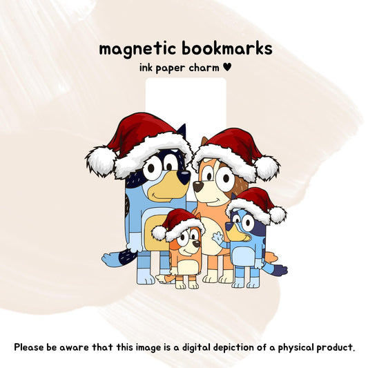 Bluey Christmas Magnetic Bookmark – Holiday Bookish Gift