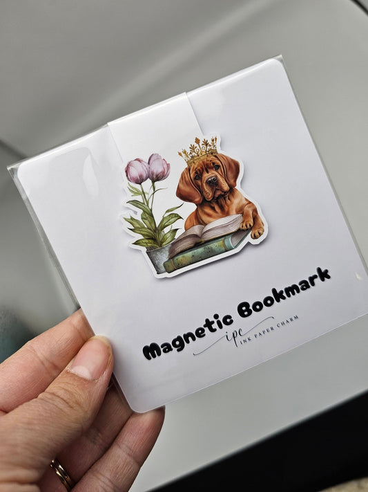 Dog Magnetic Bookmark: Handmade Book Lover Gift