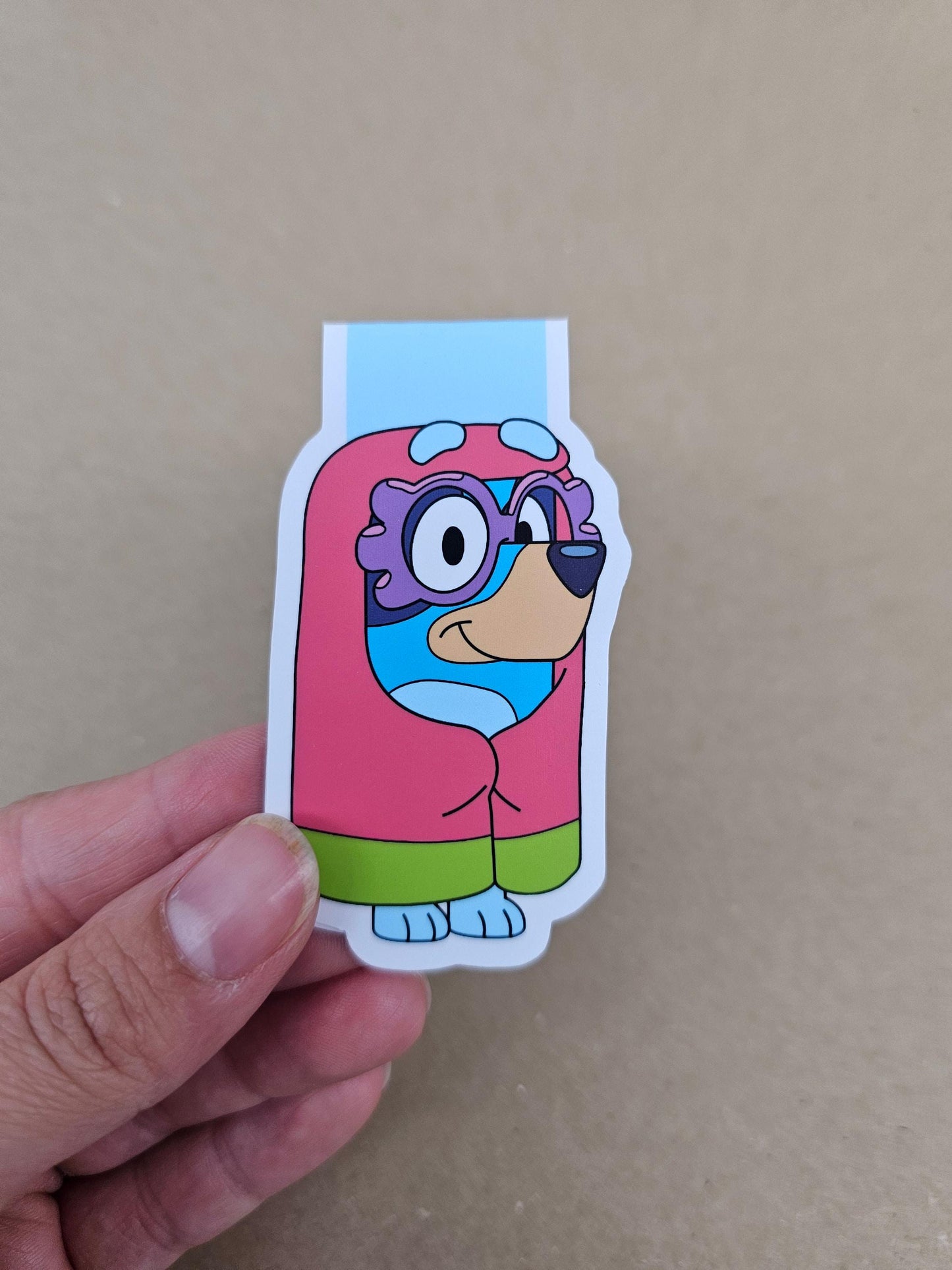 Bluey Magnetic Bookmark, Janet Costume, Colorful Cartoon (2.5in)