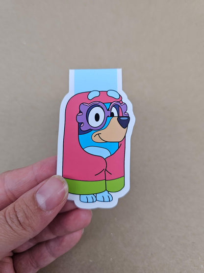 Bluey Magnetic Bookmark, Janet Costume, Colorful Cartoon (2.5in)