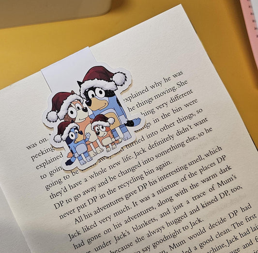 Bluey Christmas Magnetic Bookmark – Holiday Bookish Gift