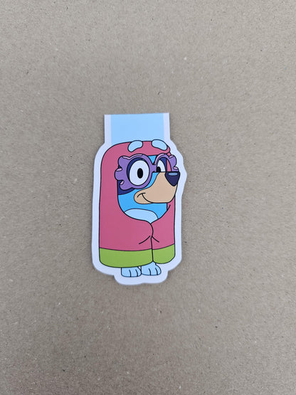 Bluey Magnetic Bookmark, Janet Costume, Colorful Cartoon (2.5in)