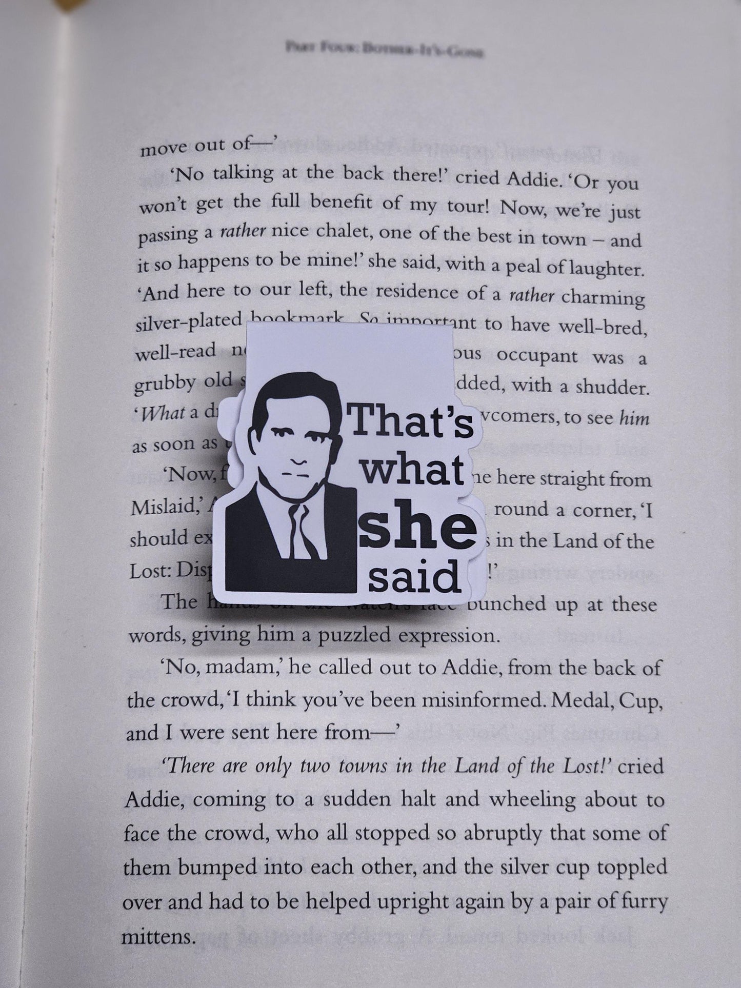 That's What She Said" Magnetic Bookmark | Funny TV Show-Inspired Gift for Book Lovers & Fans