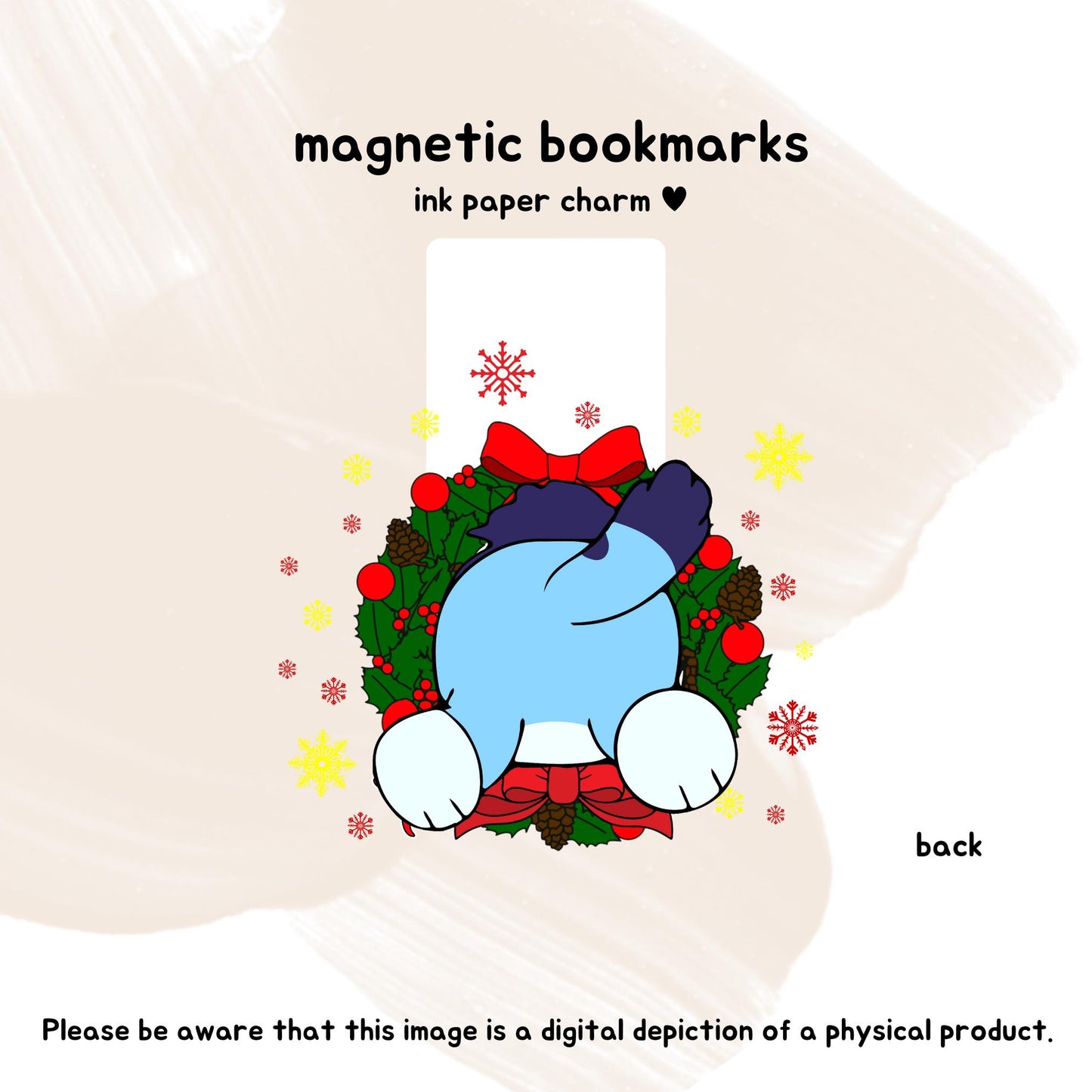 Christmas Bluey Magnetic Bookmark. Book Lover. Bookish Gift